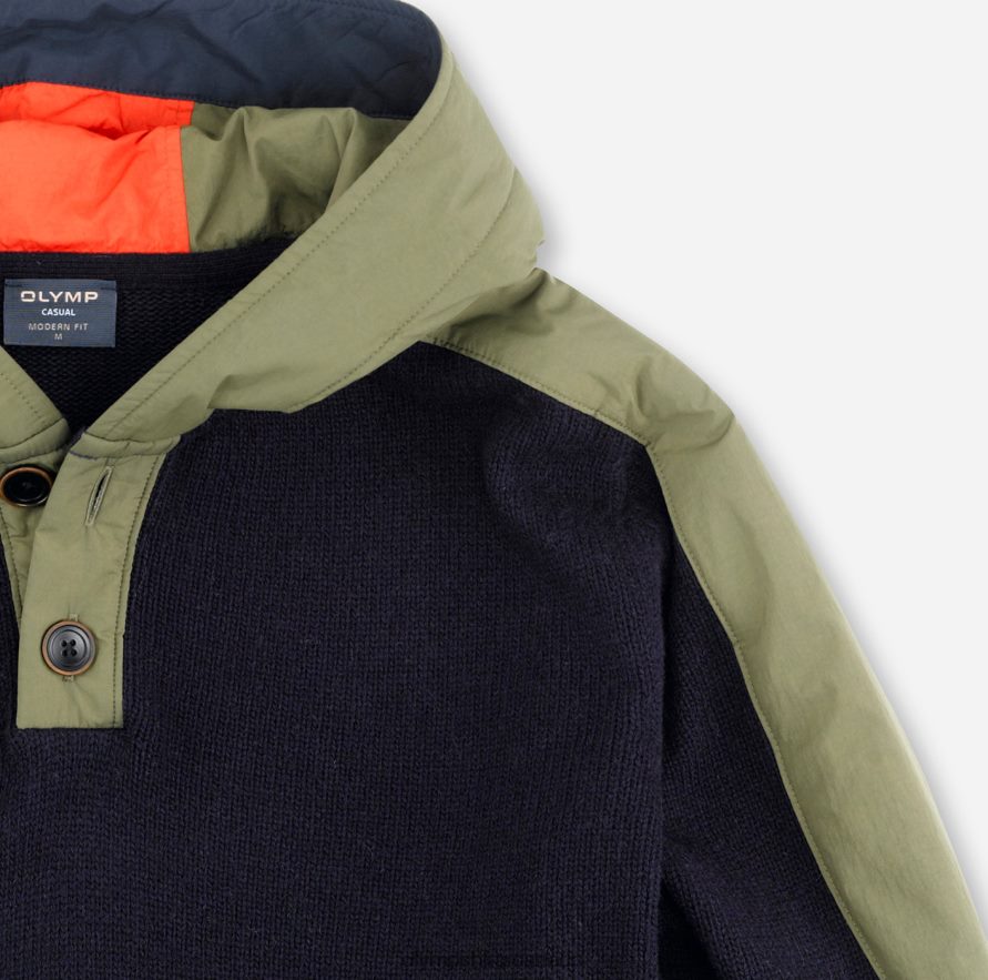 OLYMP Knitwear Modern Fit Pullover Marine H2P42H1850 Clothing