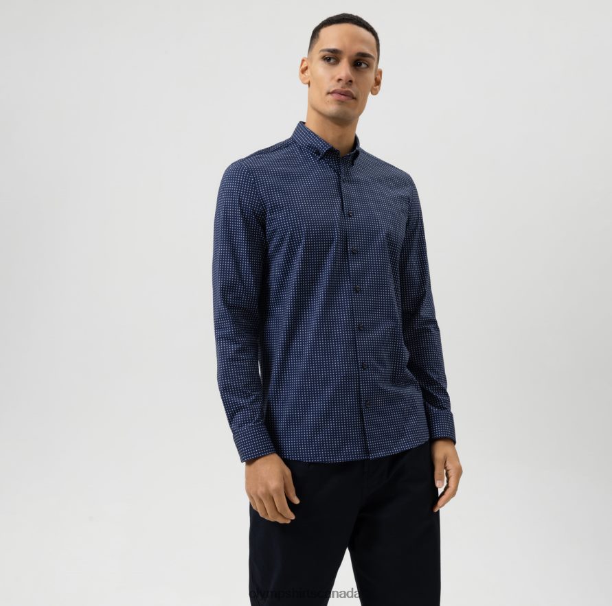 OLYMP Level Five 24/Seven Body Fit Business Shirt Button-Down Bleu H2P42H779 Clothing