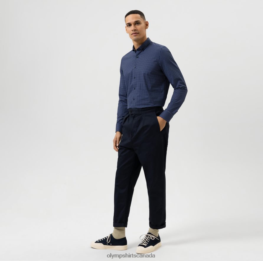 OLYMP Level Five 24/Seven Body Fit Business Shirt Button-Down Bleu H2P42H779 Clothing