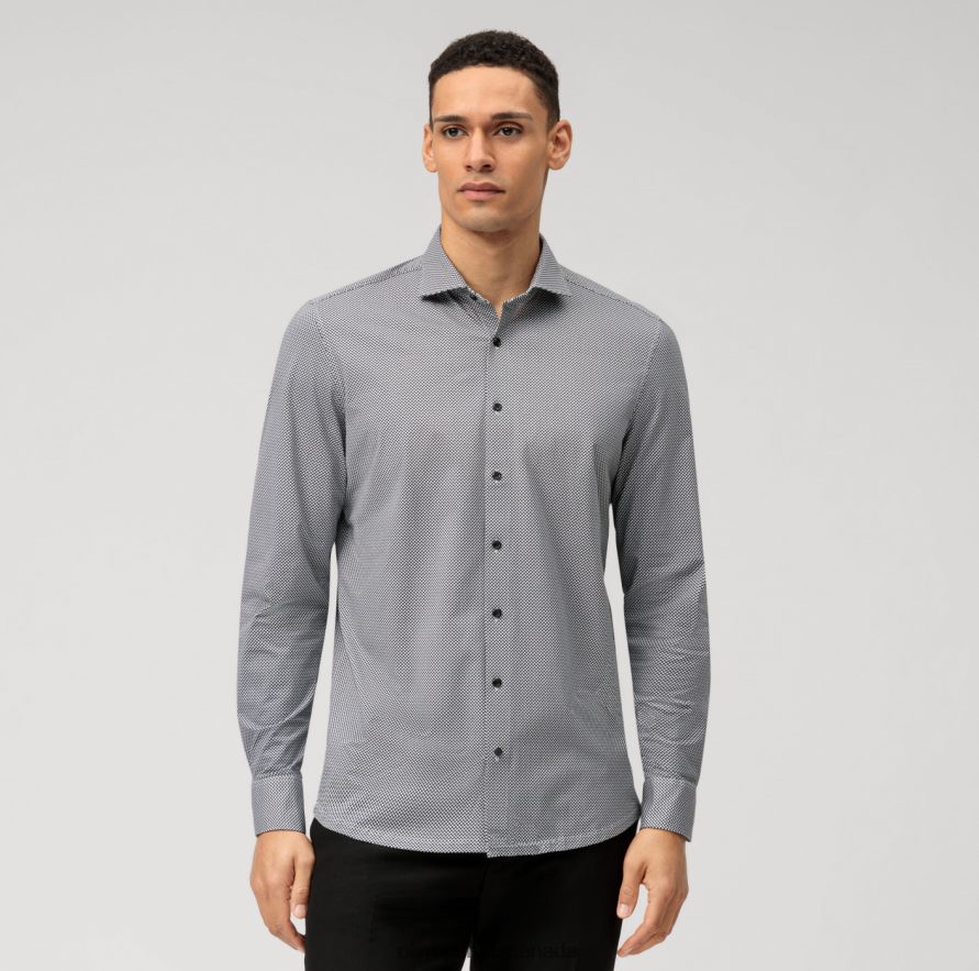 OLYMP Level Five 24/Seven Body Fit Business Shirt Kent Black H2P42H790 Clothing