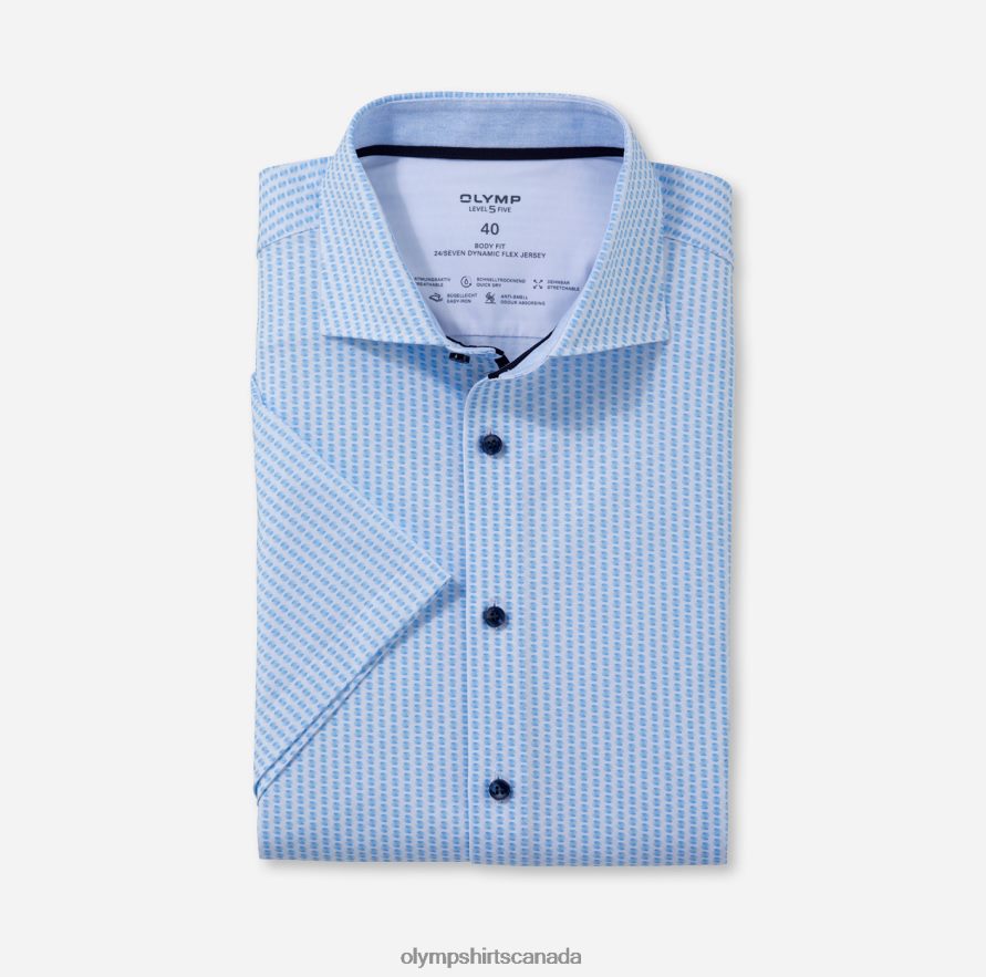 OLYMP Level Five 24/Seven Body Fit Business Shirt Kent Bleu H2P42H365 Clothing