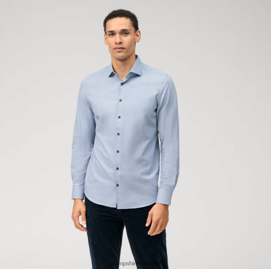 OLYMP Level Five 24/Seven Body Fit Business Shirt Kent Bleu H2P42H448 Clothing