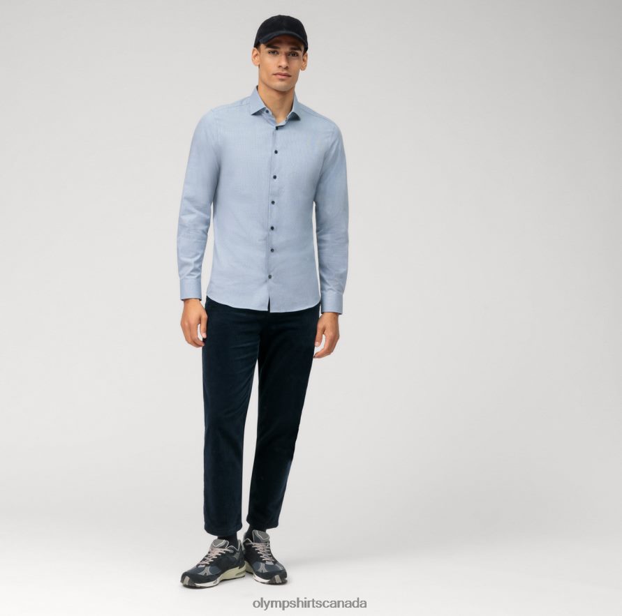 OLYMP Level Five 24/Seven Body Fit Business Shirt Kent Bleu H2P42H448 Clothing