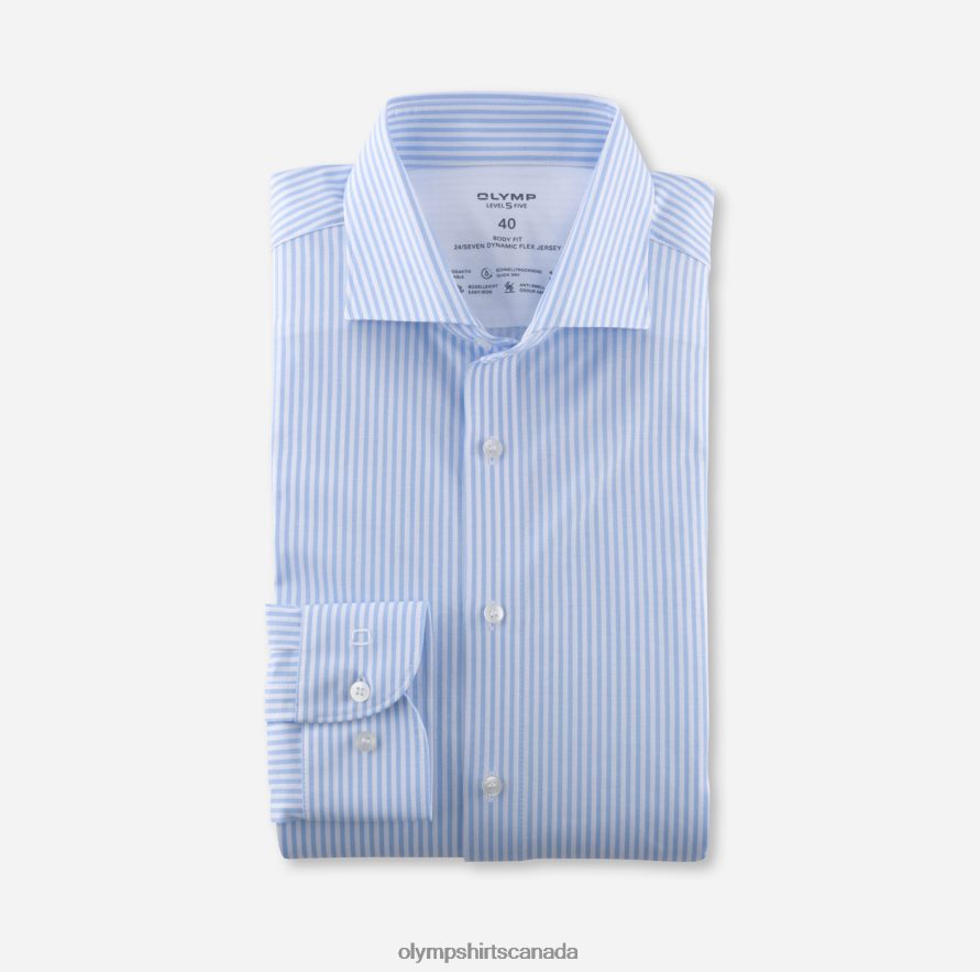 OLYMP Level Five 24/Seven Body Fit Business Shirt Kent Bleu H2P42H470 Clothing