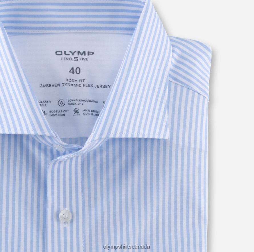 OLYMP Level Five 24/Seven Body Fit Business Shirt Kent Bleu H2P42H470 Clothing