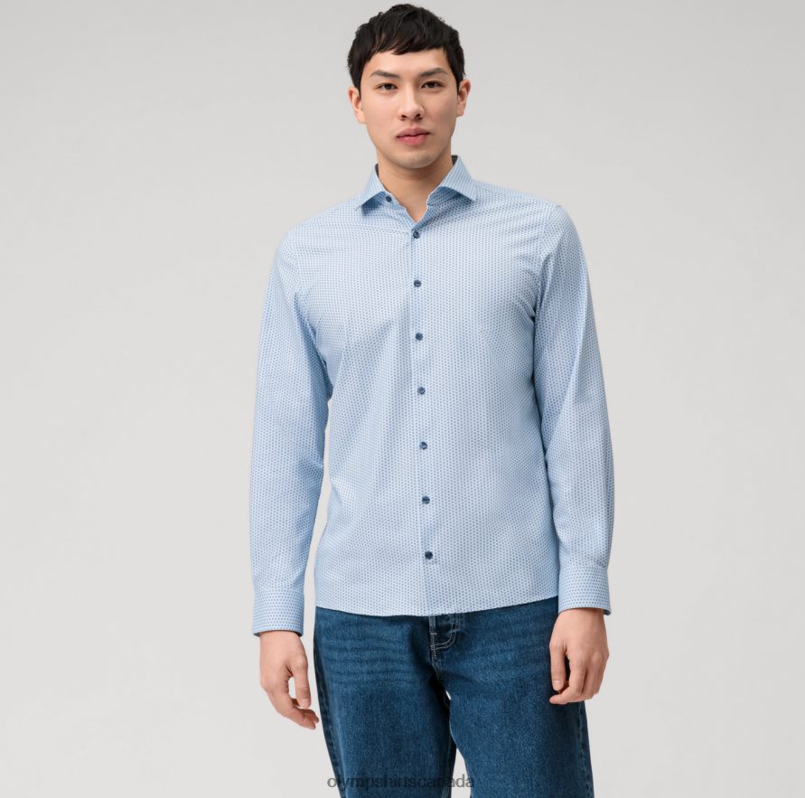 OLYMP Level Five 24/Seven Body Fit Business Shirt Kent Bleu H2P42H550 Clothing