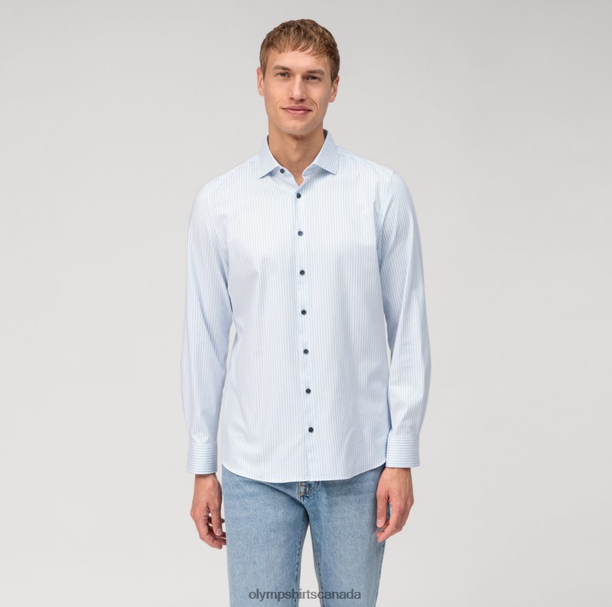 OLYMP Level Five 24/Seven Body Fit Business Shirt Kent Bleu H2P42H552 Clothing