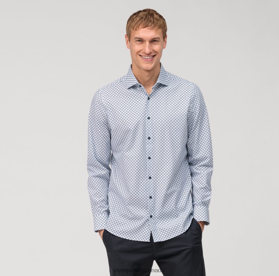 OLYMP Level Five 24/Seven Body Fit Business Shirt Kent Bleu H2P42H558 Clothing