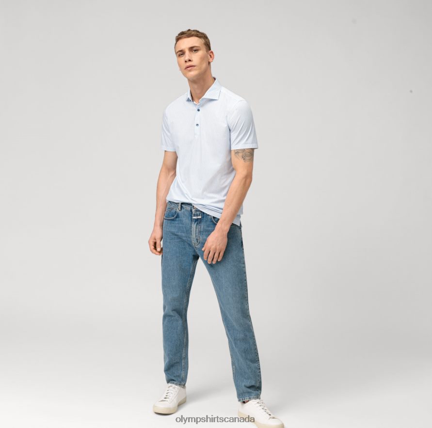 OLYMP Level Five 24/Seven Body Fit Business Shirt Kent Bleu H2P42H737 Clothing