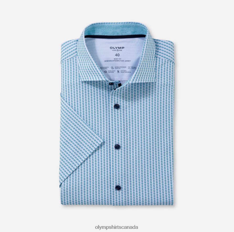 OLYMP Level Five 24/Seven Body Fit Business Shirt Kent Emerald H2P42H608 Clothing