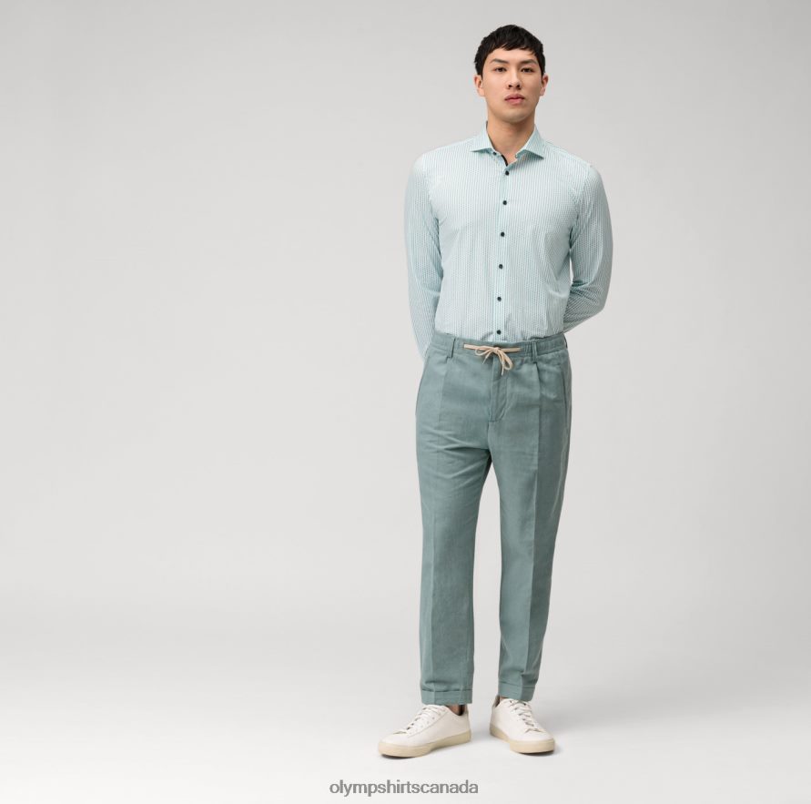 OLYMP Level Five 24/Seven Body Fit Business Shirt Kent Emerald H2P42H688 Clothing