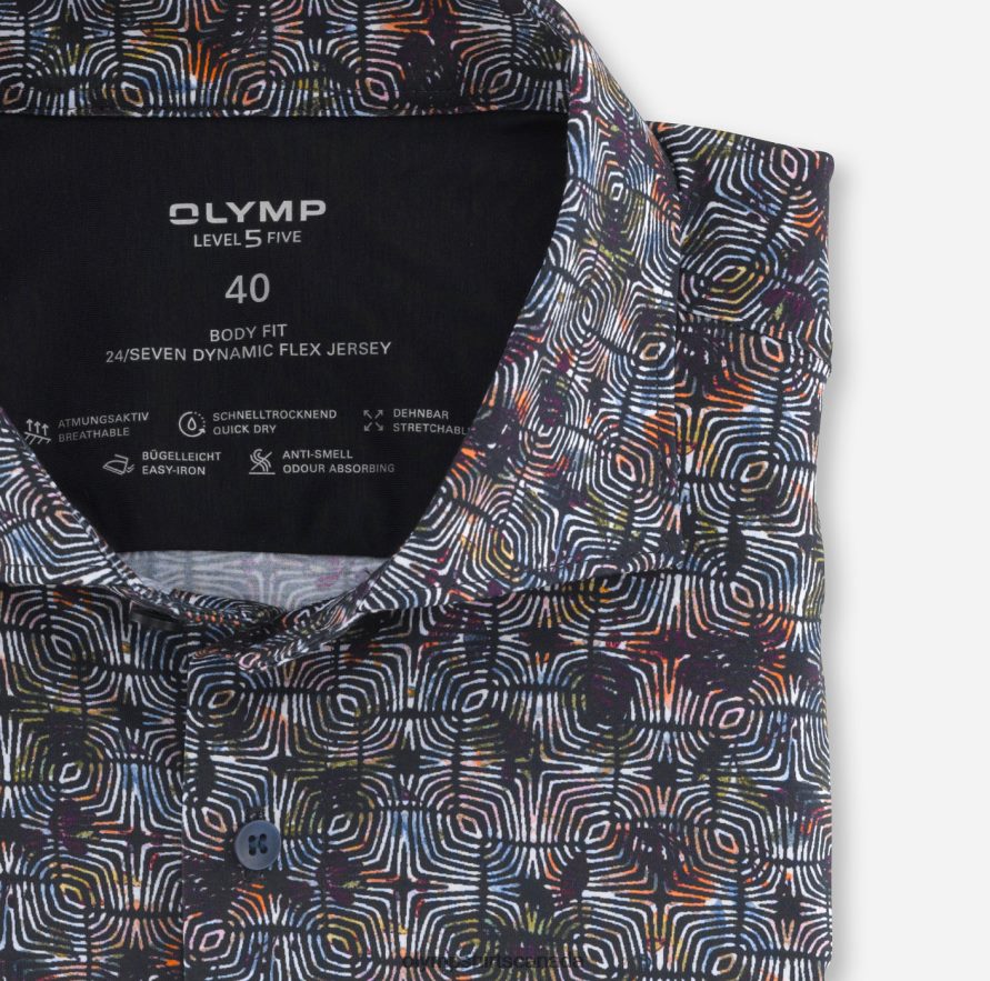 OLYMP Level Five 24/Seven Body Fit Business Shirt Kent Garnet H2P42H820 Clothing