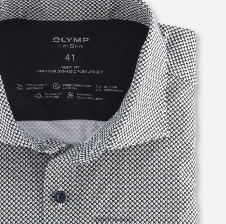 OLYMP Level Five 24/Seven Body Fit Business Shirt Kent Lime Green H2P42H628 Clothing