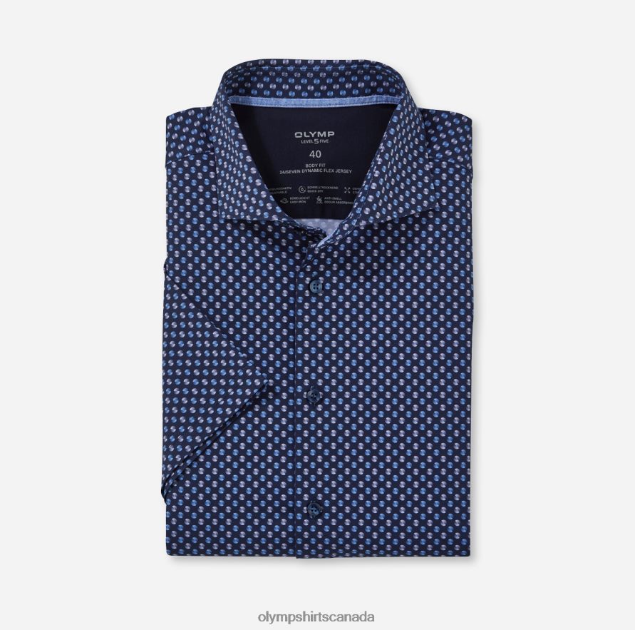 OLYMP Level Five 24/Seven Body Fit Business Shirt Kent Marine H2P42H502 Clothing