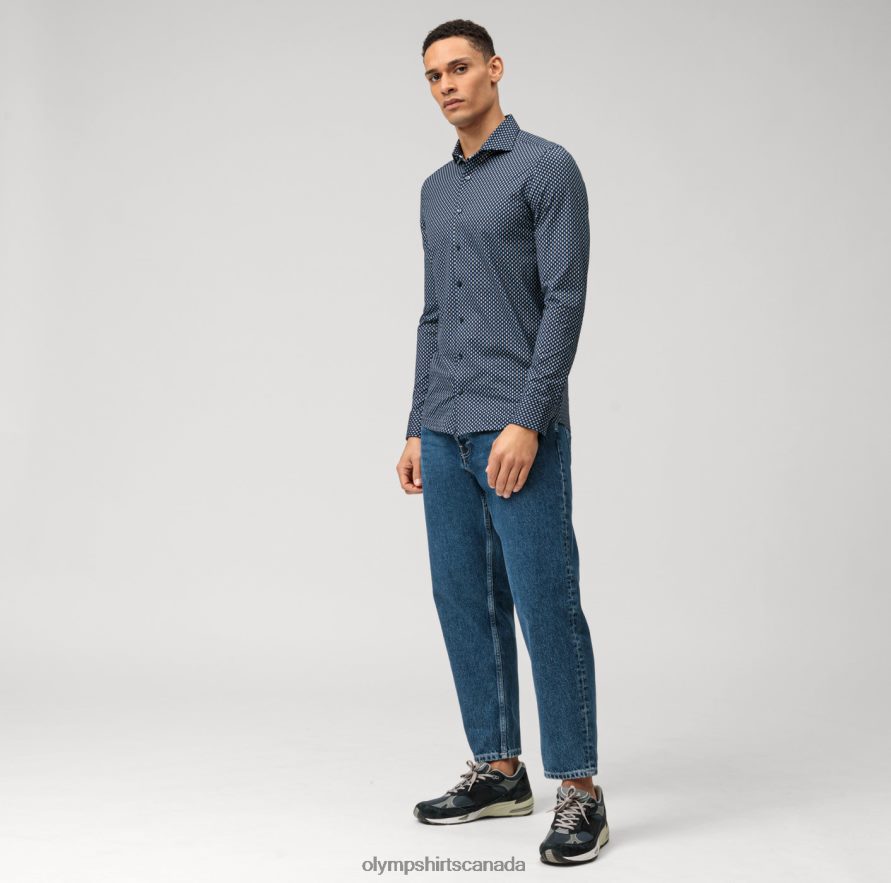 OLYMP Level Five 24/Seven Body Fit Business Shirt Kent Marine H2P42H527 Clothing