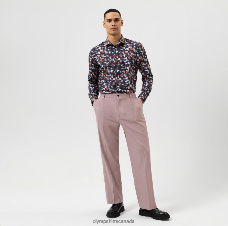 OLYMP Level Five 24/Seven Body Fit Business Shirt Kent Marine H2P42H652 Clothing