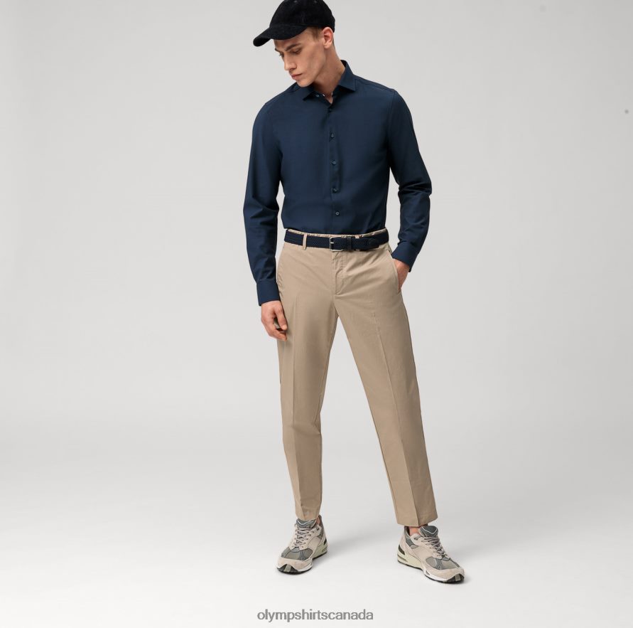 OLYMP Level Five 24/Seven Body Fit Business Shirt Kent Marine H2P42H690 Clothing