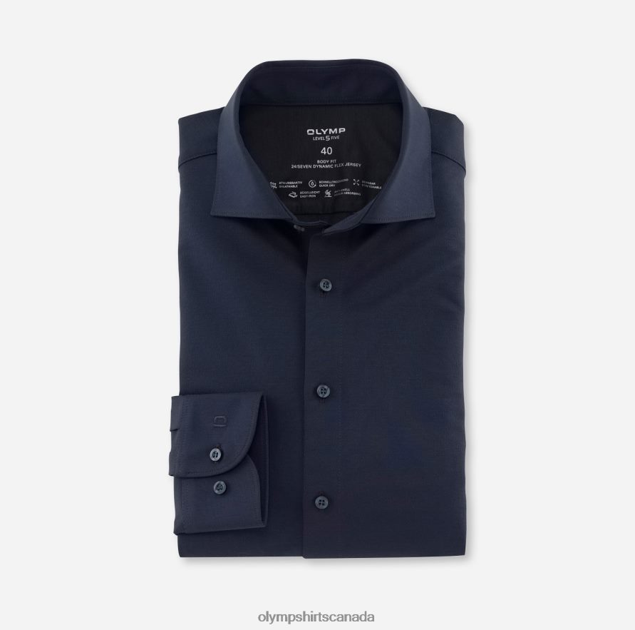 OLYMP Level Five 24/Seven Body Fit Business Shirt Kent Marine H2P42H804 Clothing