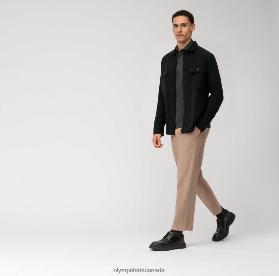 OLYMP Level Five 24/Seven Body Fit Business Shirt Kent Olive H2P42H451 Clothing