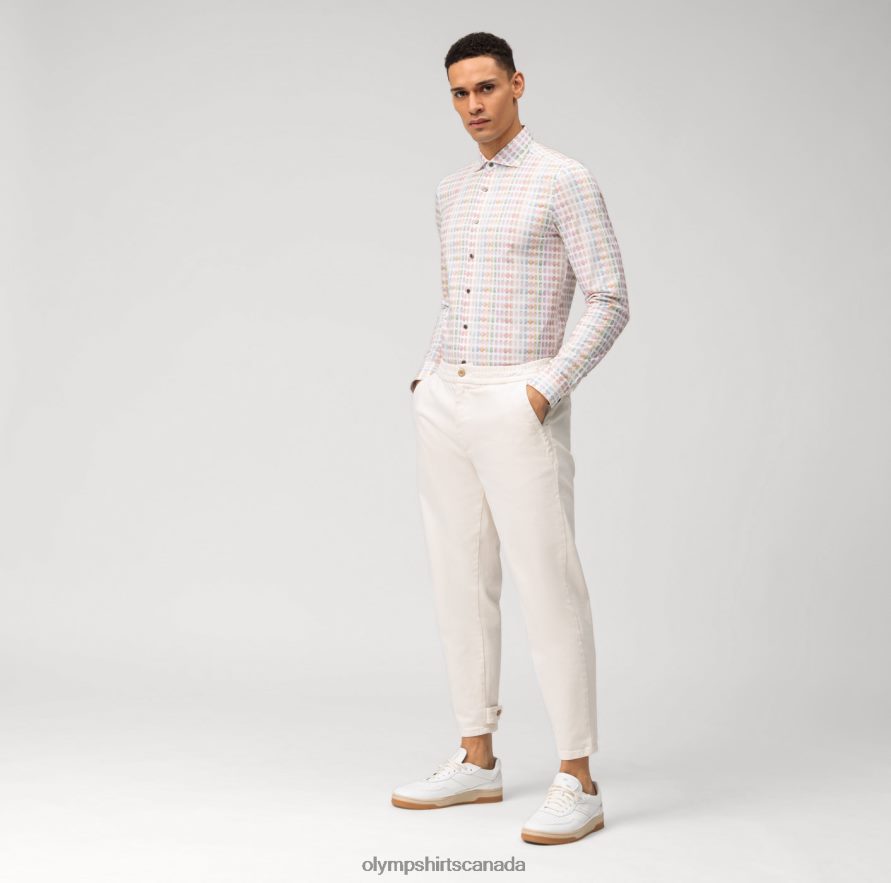 OLYMP Level Five 24/Seven Body Fit Business Shirt Kent Pink H2P42H681 Clothing