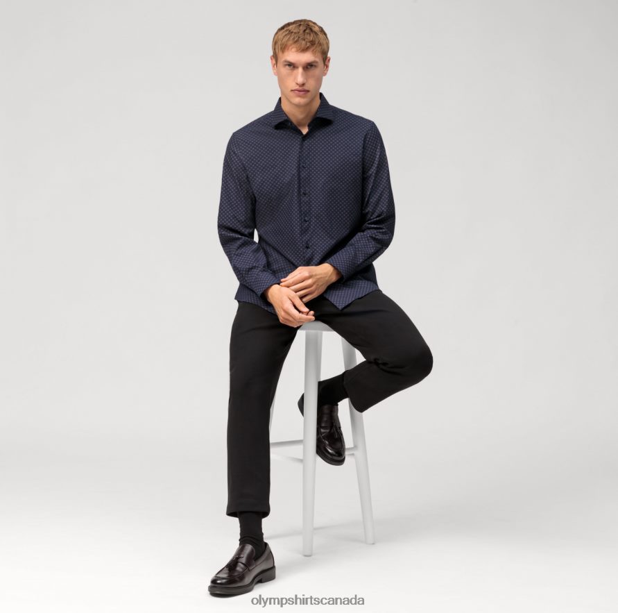 OLYMP Level Five 24/Seven Body Fit Business Shirt Kent Reddish Brown H2P42H560 Clothing