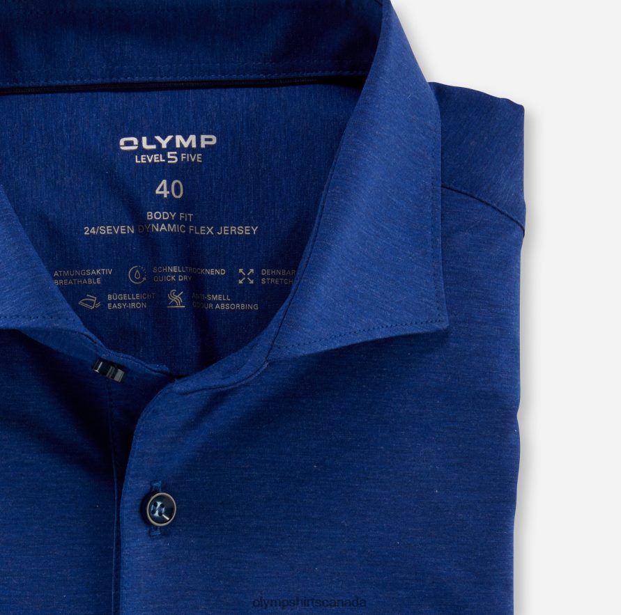 OLYMP Level Five 24/Seven Body Fit Business Shirt Kent Royal H2P42H631 Clothing