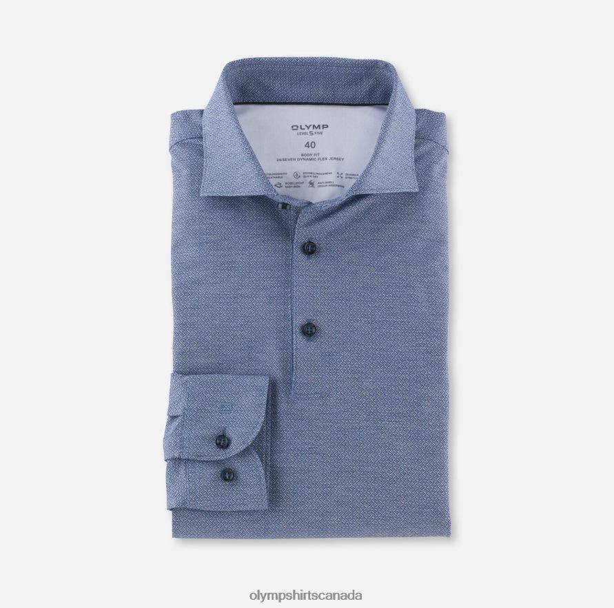 OLYMP Level Five 24/Seven Body Fit Business Shirt Kent Royal H2P42H699 Clothing