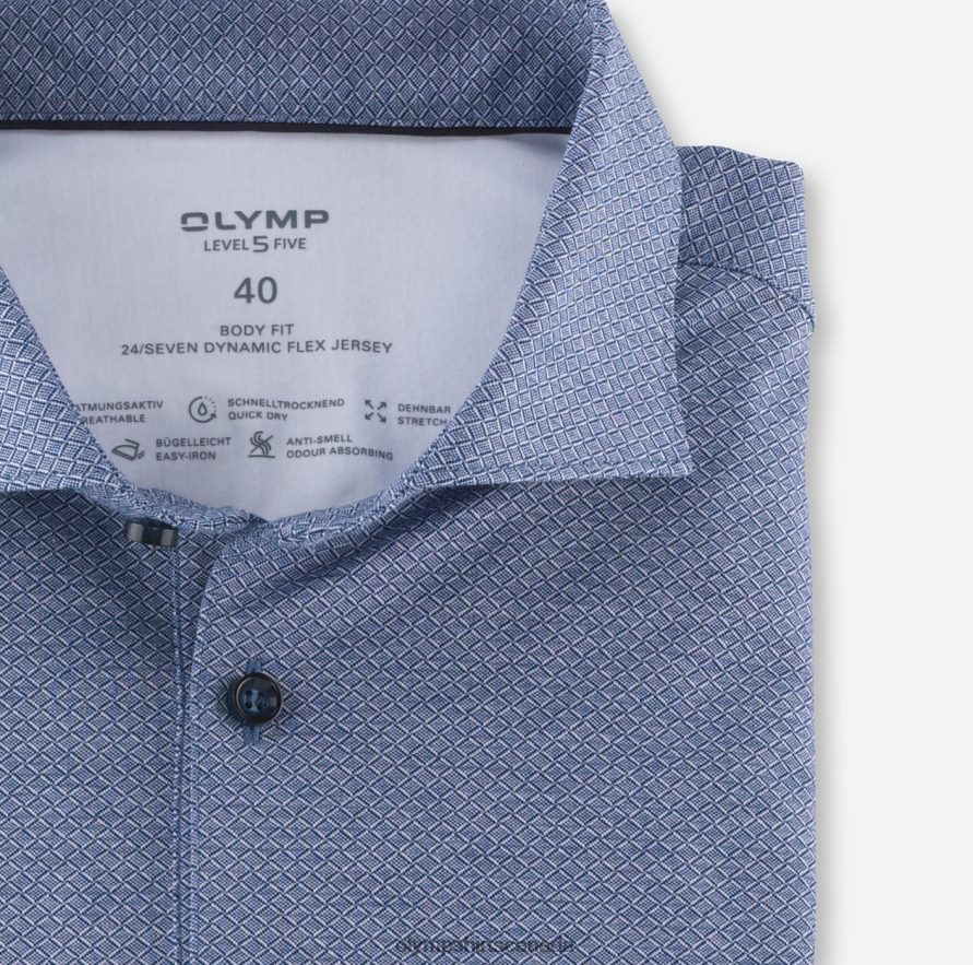 OLYMP Level Five 24/Seven Body Fit Business Shirt Kent Royal H2P42H699 Clothing