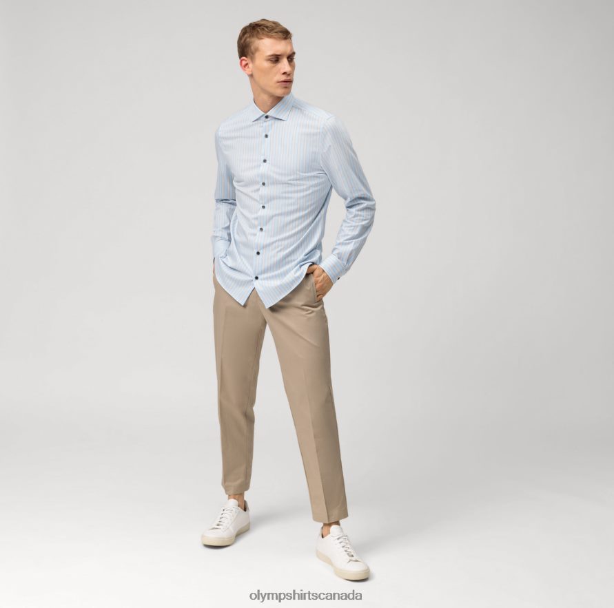OLYMP Level Five 24/Seven Body Fit Business Shirt Kent Taupe H2P42H453 Clothing