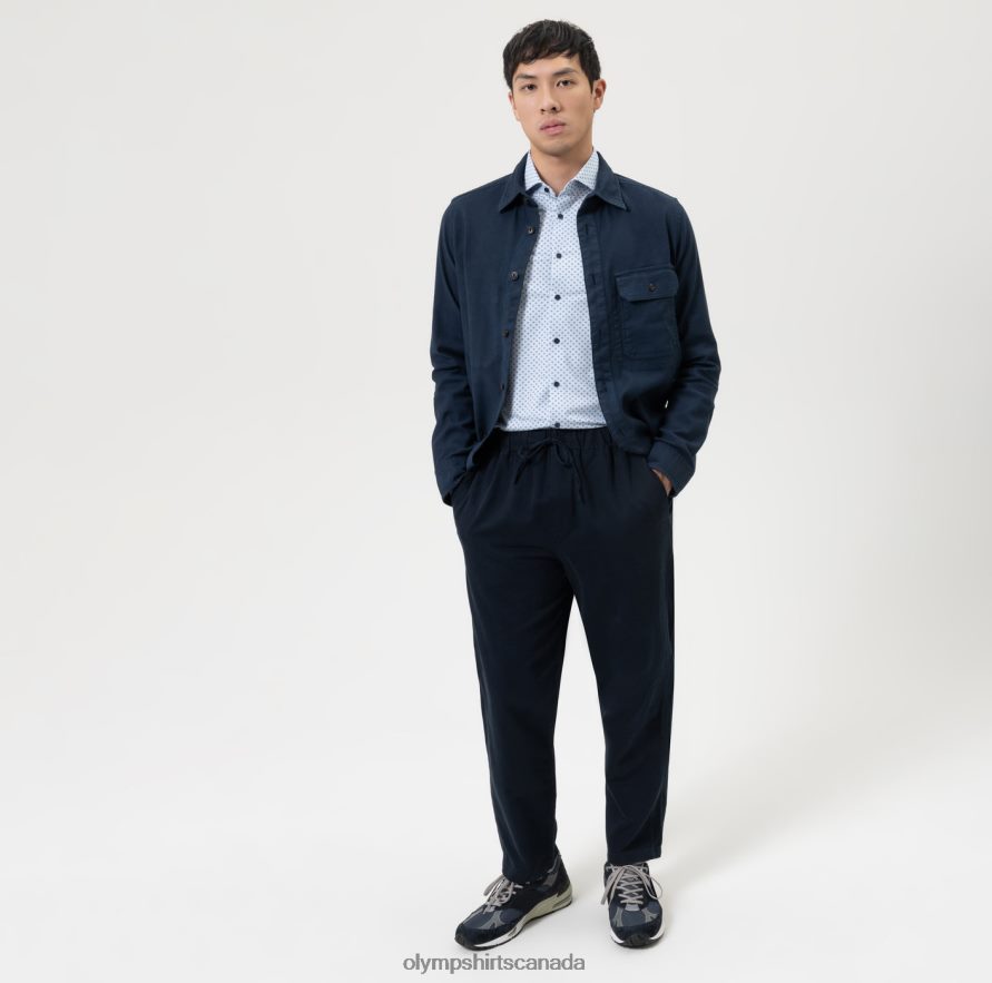 OLYMP Level Five 24/Seven Body Fit Business Shirt Long Sleeve Extra Long Kent Bleu H2P42H889 Clothing