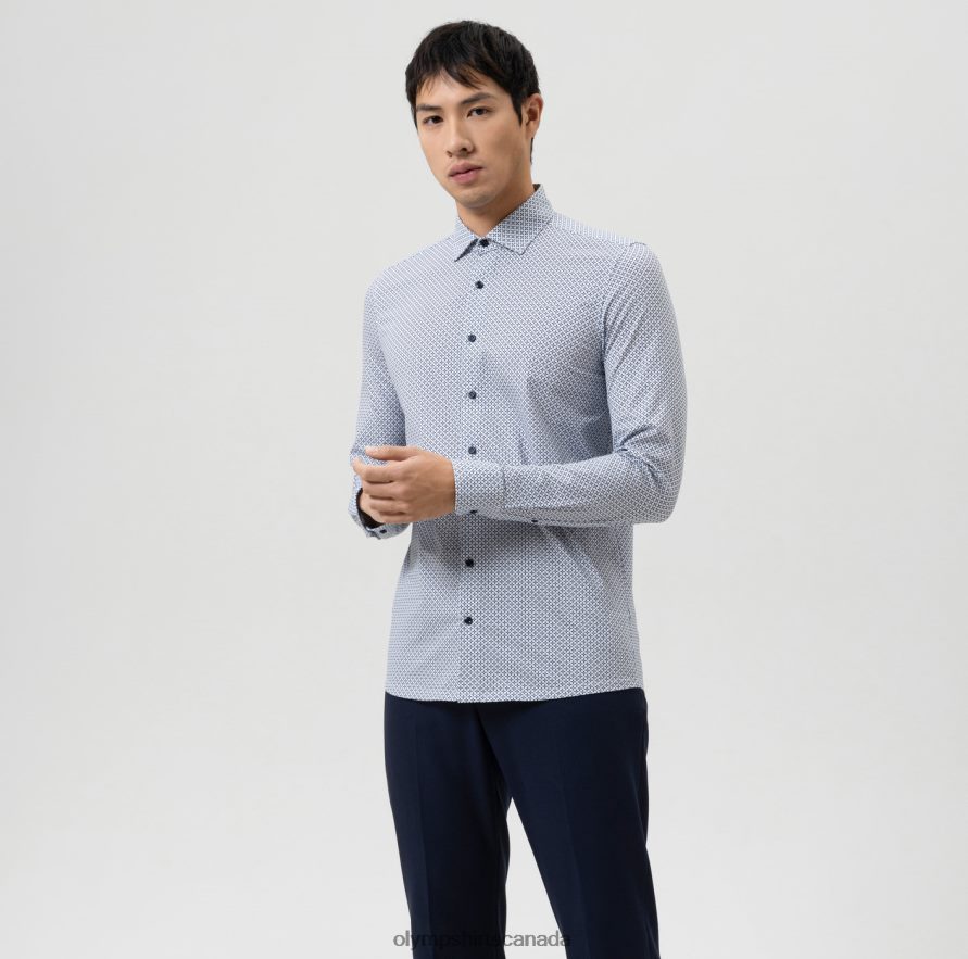 OLYMP Level Five 24/Seven Body Fit Business Shirt Long Sleeve Extra Long Modern Kent Marine H2P42H883 Clothing