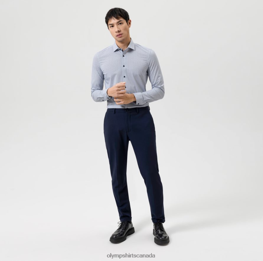 OLYMP Level Five 24/Seven Body Fit Business Shirt Long Sleeve Extra Long Modern Kent Marine H2P42H883 Clothing