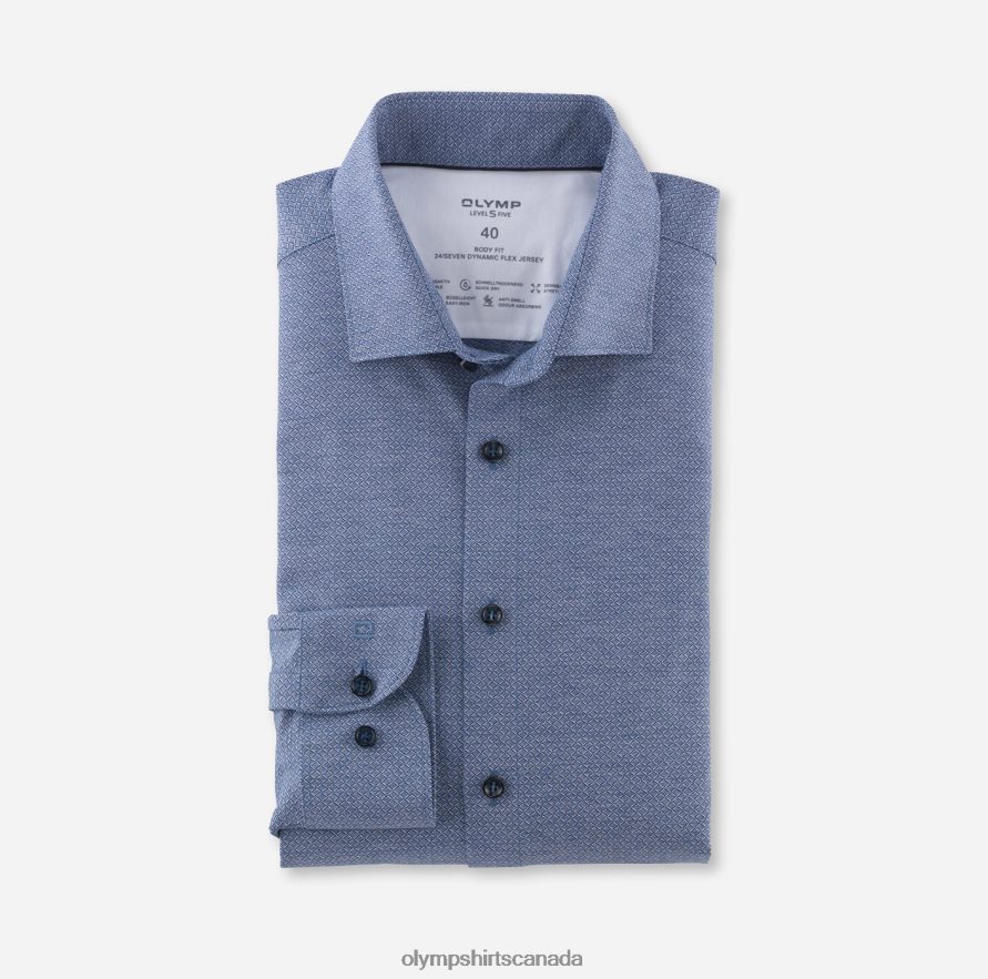 OLYMP Level Five 24/Seven Body Fit Business Shirt Long Sleeve Extra Long Modern Kent Royal H2P42H888 Clothing