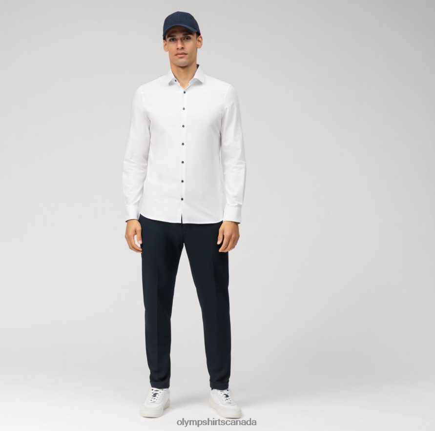 OLYMP Level Five 24/Seven Body Fit Business Shirt Long Sleeve Extra Long Modern Kent White H2P42H866 Clothing