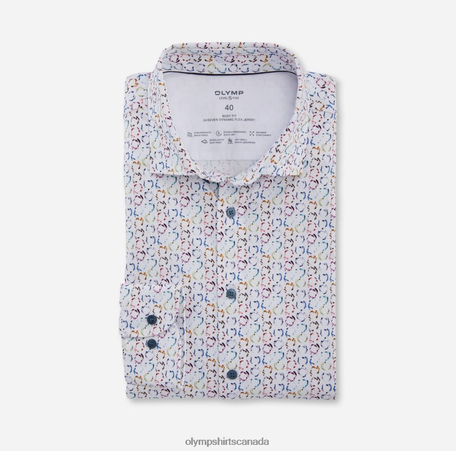 OLYMP Level Five 24/Seven Body Fit Business Shirt Long Sleeve Extra Long Modern Kent White H2P42H905 Clothing