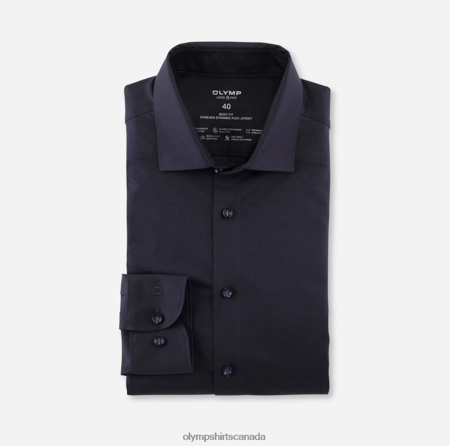 OLYMP Level Five 24/Seven Body Fit Business Shirt Long Sleeve Extra Long New York Kent Marine H2P42H860 Clothing