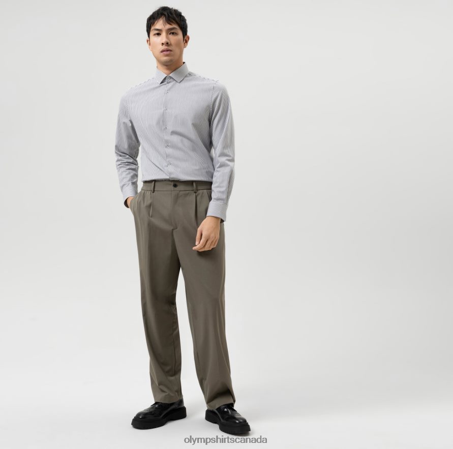 OLYMP Level Five 24/Seven Body Fit Business Shirt Modern Kent Black H2P42H547 Clothing