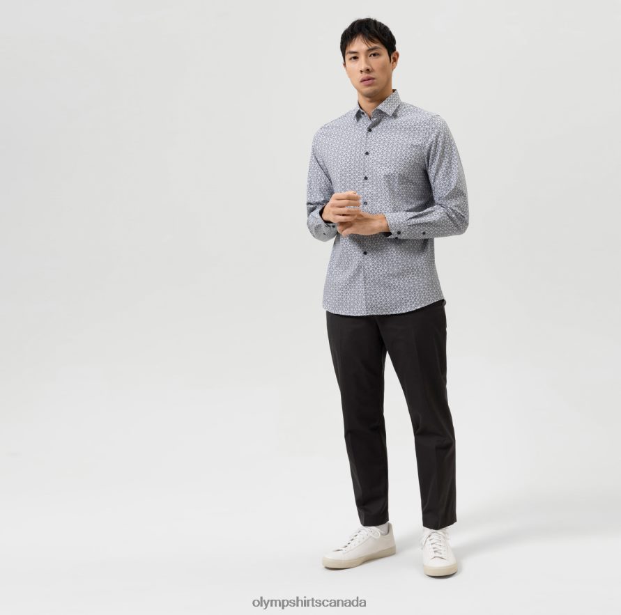 OLYMP Level Five 24/Seven Body Fit Business Shirt Modern Kent Black H2P42H720 Clothing