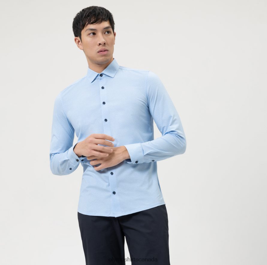 OLYMP Level Five 24/Seven Body Fit Business Shirt Modern Kent Bleu H2P42H494 Clothing