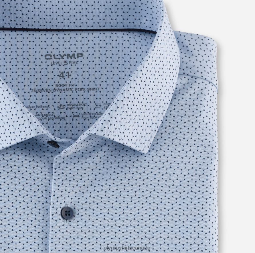 OLYMP Level Five 24/Seven Body Fit Business Shirt Modern Kent Bleu H2P42H740 Clothing