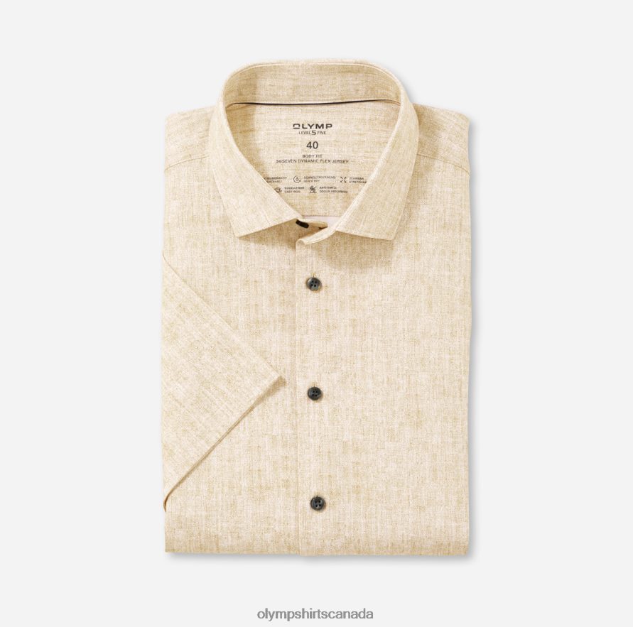 OLYMP Level Five 24/Seven Body Fit Business Shirt Modern Kent Brass H2P42H658 Clothing