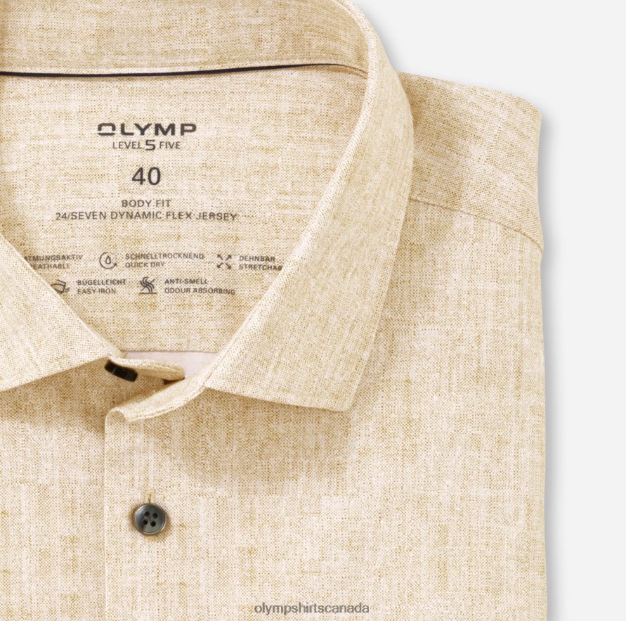 OLYMP Level Five 24/Seven Body Fit Business Shirt Modern Kent Brass H2P42H658 Clothing