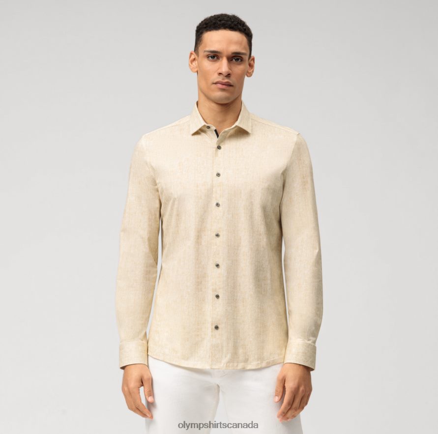 OLYMP Level Five 24/Seven Body Fit Business Shirt Modern Kent Brass H2P42H712 Clothing