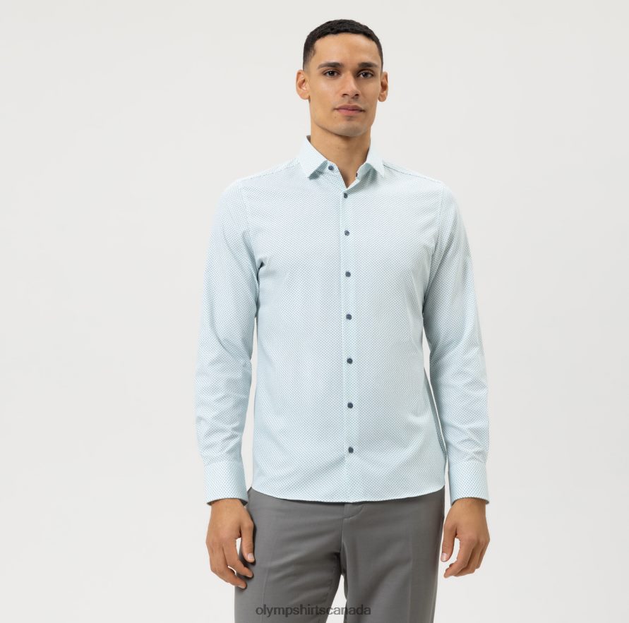 OLYMP Level Five 24/Seven Body Fit Business Shirt Modern Kent Emerald H2P42H598 Clothing