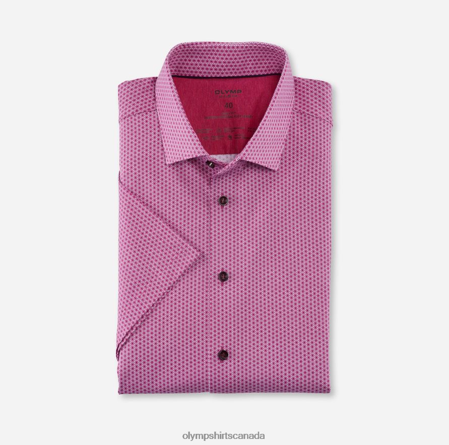 OLYMP Level Five 24/Seven Body Fit Business Shirt Modern Kent Fuchsia H2P42H625 Clothing