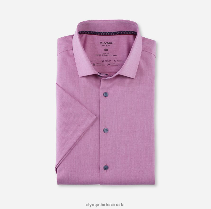 OLYMP Level Five 24/Seven Body Fit Business Shirt Modern Kent Fuchsia H2P42H666 Clothing