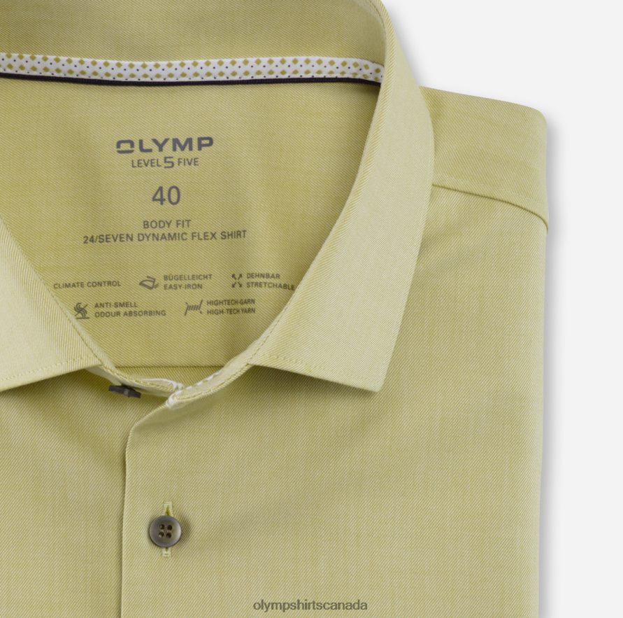 OLYMP Level Five 24/Seven Body Fit Business Shirt Modern Kent Green H2P42H570 Clothing