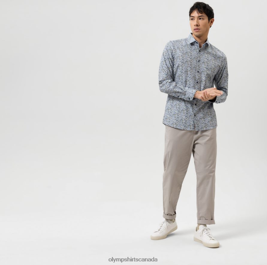 OLYMP Level Five 24/Seven Body Fit Business Shirt Modern Kent Lime H2P42H674 Clothing