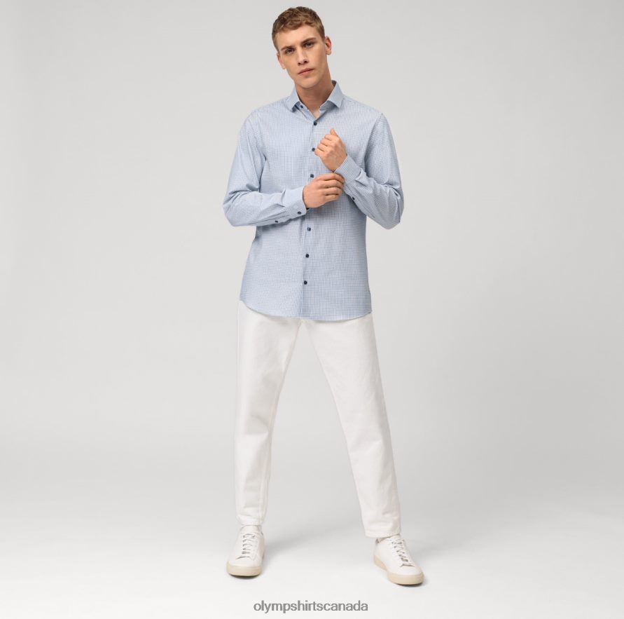 OLYMP Level Five 24/Seven Body Fit Business Shirt Modern Kent Marine H2P42H551 Clothing