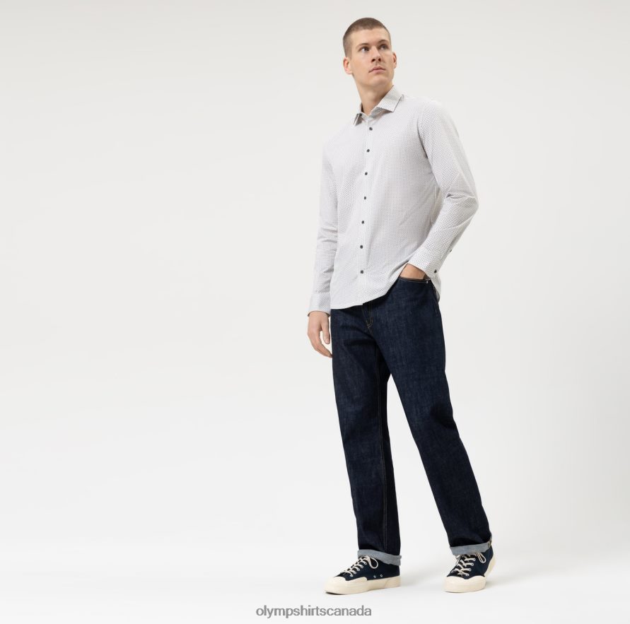 OLYMP Level Five 24/Seven Body Fit Business Shirt Modern Kent Natural H2P42H379 Clothing